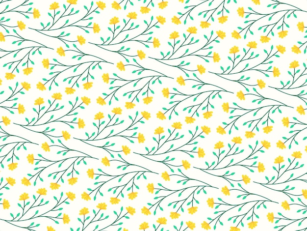 beautifull flat floral flower seamless pattern