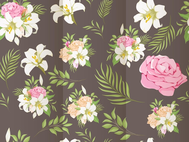 Beautifull seamless pattern fashion floral template