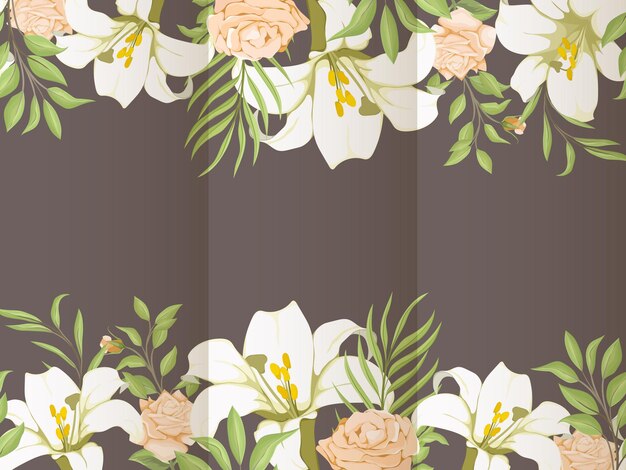 Premium Vector | Beautifull seamless pattern lily flower template