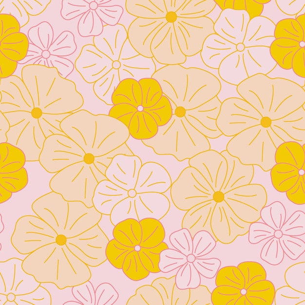 Beautifull tropical flowers and leaves repeat pattern design