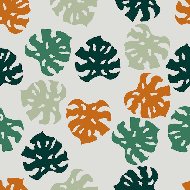 Beautifull tropical leaves branch  seamless pattern design. Tropical leaves, monstera leaf seamless