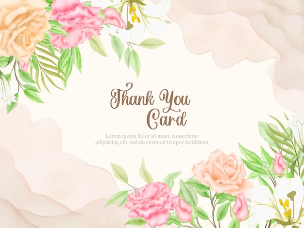 Beautifull Watercolor Floral Wedding Background Template