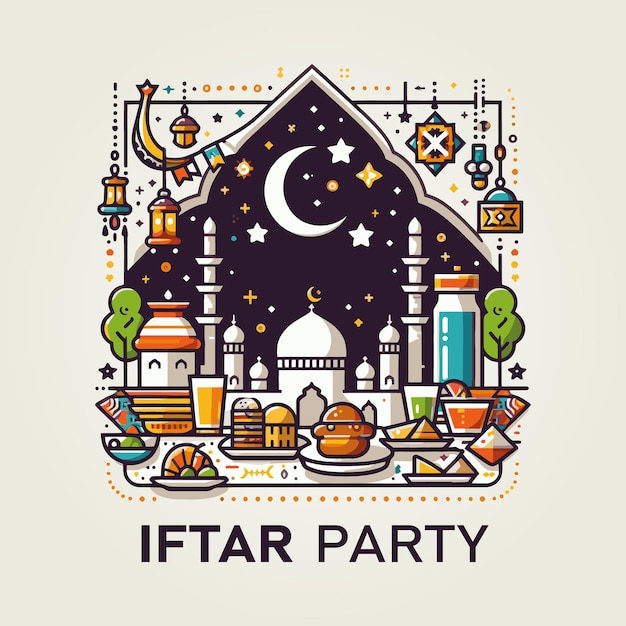 Beautifully Crafted Ramadan Iftar Party Logo for Your Unique Identity