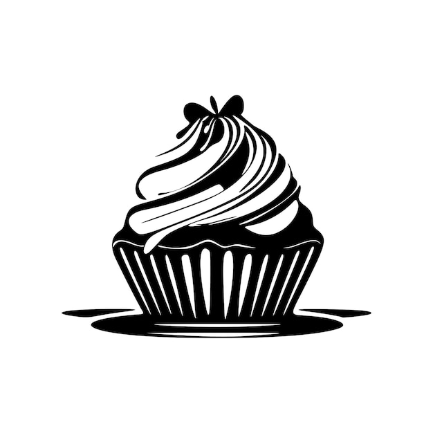 Beautifully designed black and white cupcake logo It is ideal for any business in the confectionery or confectionery industry such as bakeries and pastry shops