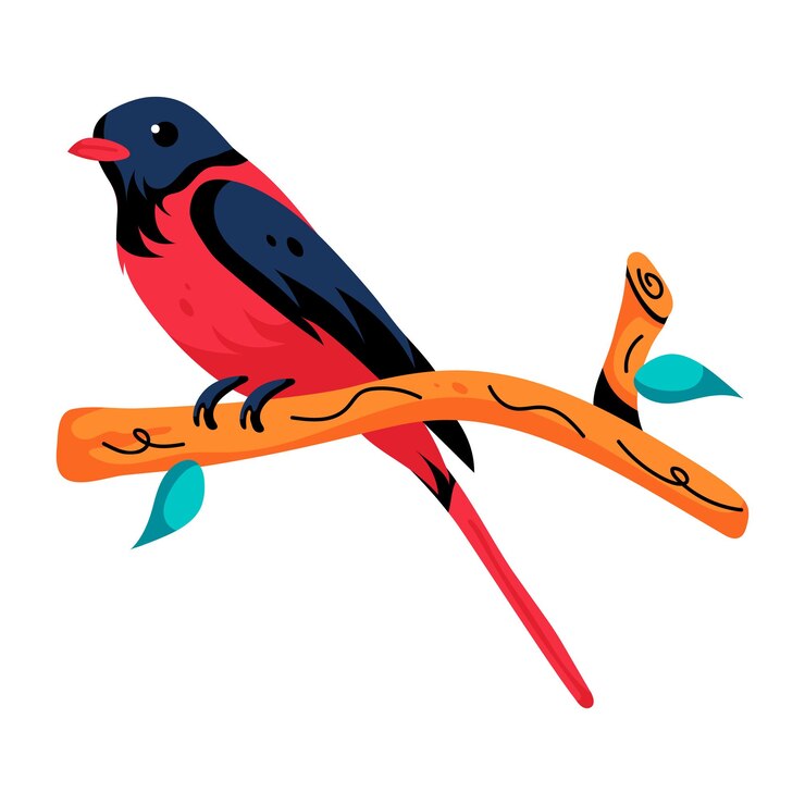 Vector beautifully designed flat icon of minivet bird