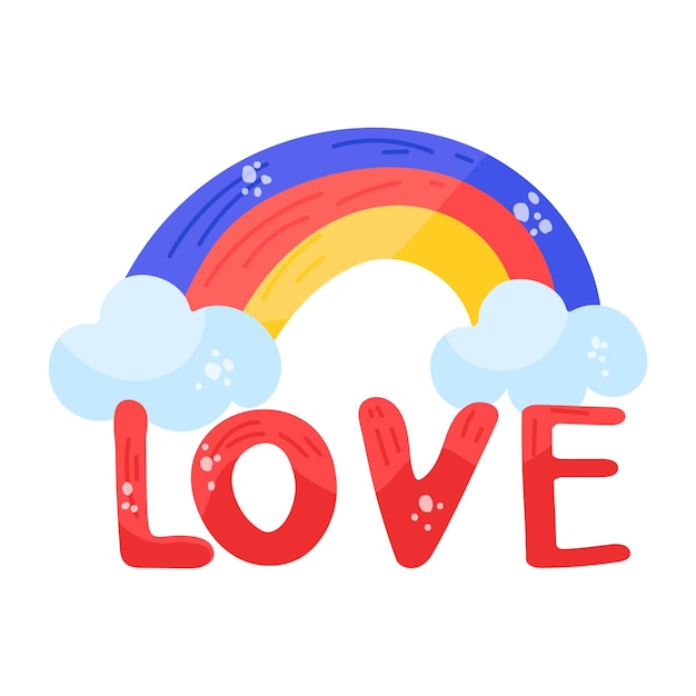 Beautifully designed flat sticker of love