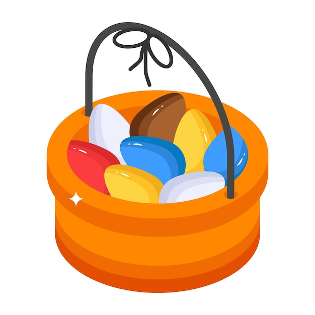 Beautifully designed isometric icon of easter egg