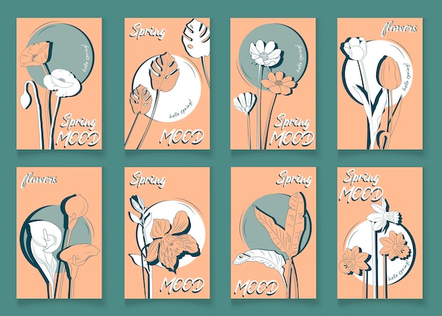 beautuful floral cards set