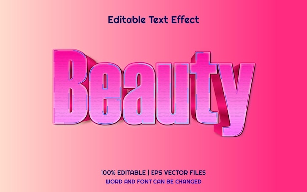 Beauty 3d editable text effect