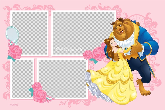 Vector beauty and the beast photo collage