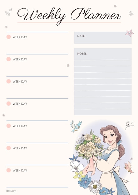 Beauty and the Beast Weekly Planner