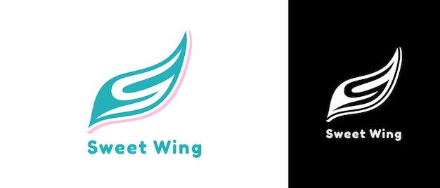 Beauty Bird Wings eerste letter S Logo ontwerp