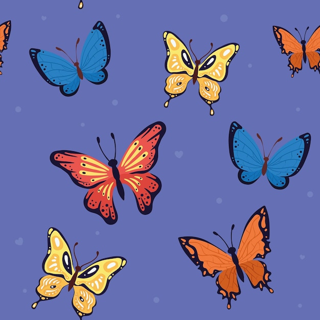 Beauty butterflies insects pattern