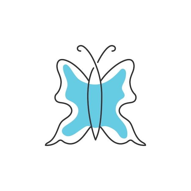 Beauty butterfly line illustration