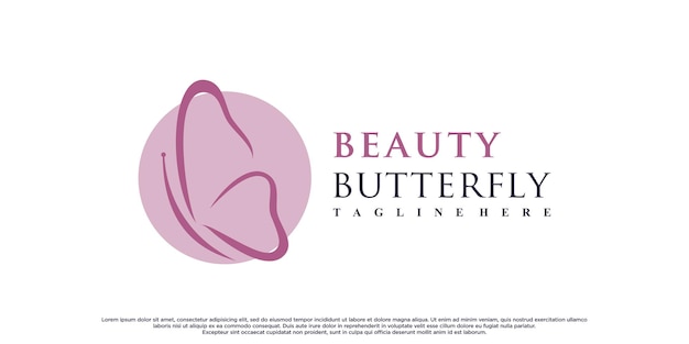 創造的なモダンなコンセプトのプレミアムベクトルと美しさの蝶のロゴデザイン