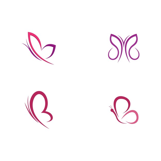 Vector beauty butterfly logo template vector icon