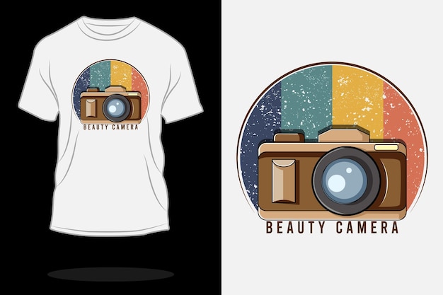 Vector beauty camera retro t shirt design