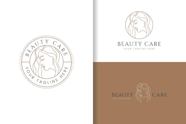 Beauty care feminine logo branding template