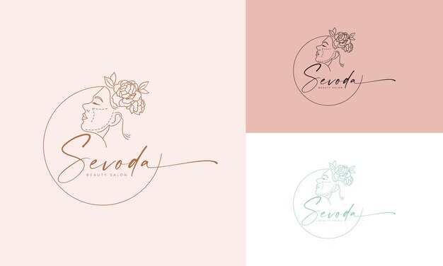 Вектор Дизайн логотипа и карточка брендинга по уходу за красотой