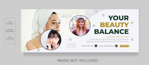 Vector beauty care saloon facebook cover design template