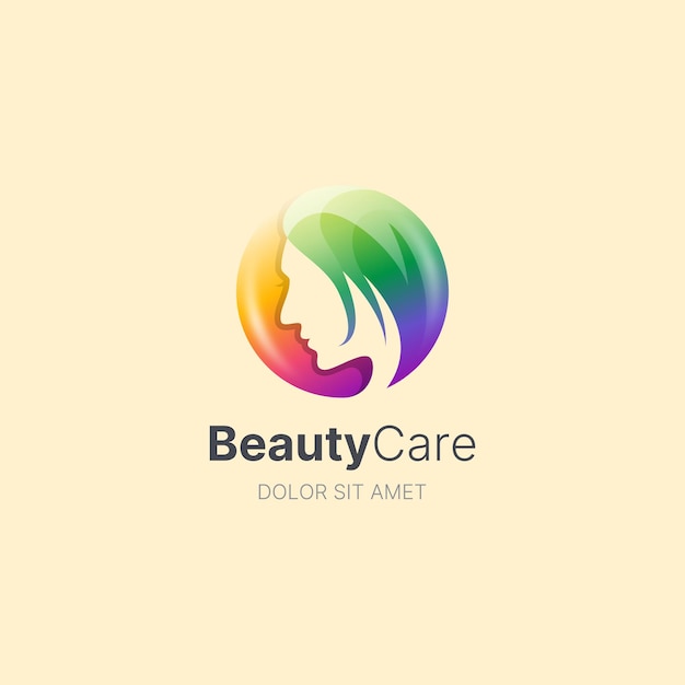Beauty care with colorful circle logo template