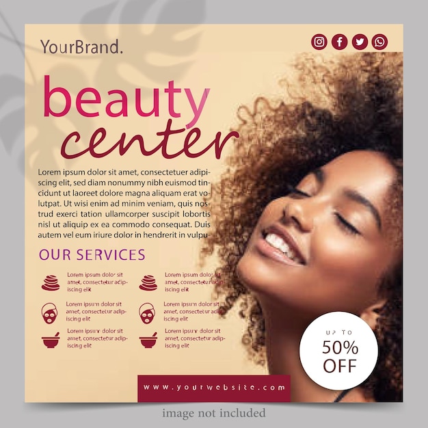 beauty center banner template for social media or instagram post