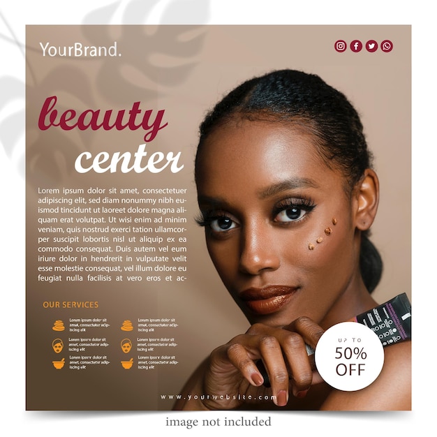 beauty center banner template for social media or instagram post