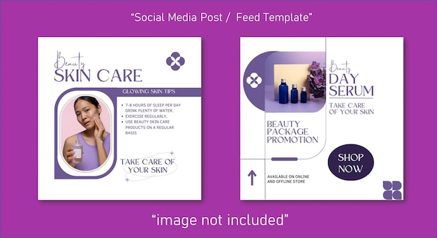 Vector beauty center makeup social media post banner square flyer template design