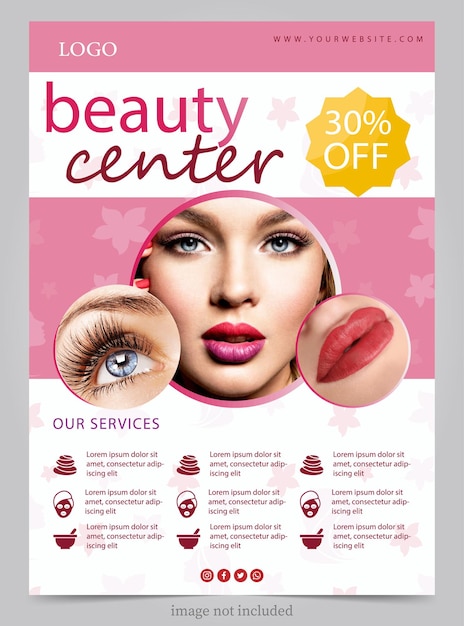 beauty center poster banner flat design