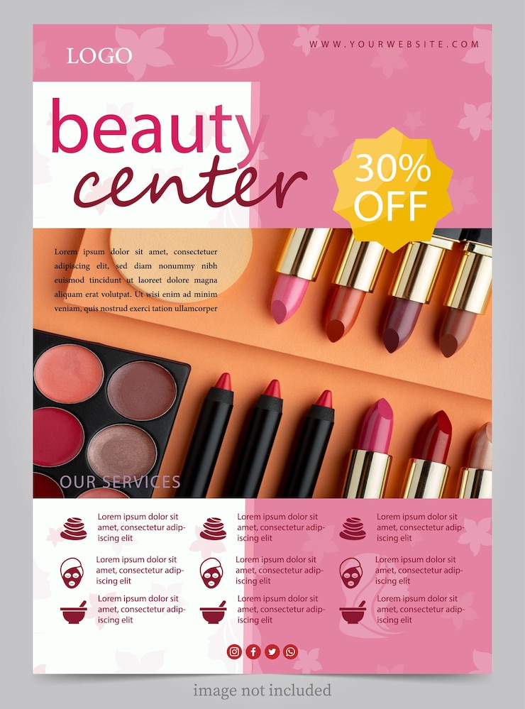 Vector beauty center poster banner flat design