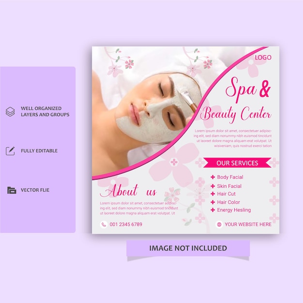 beauty center social media post template
