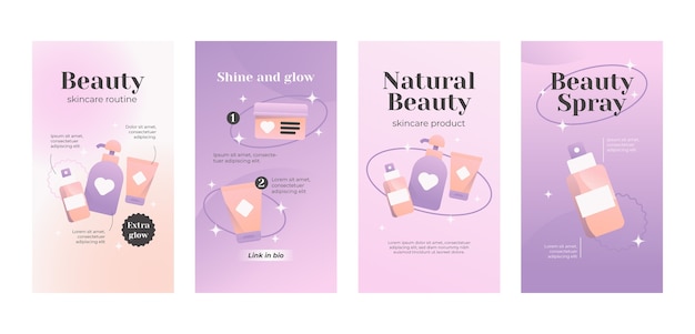 Vector beauty concept instagram stories