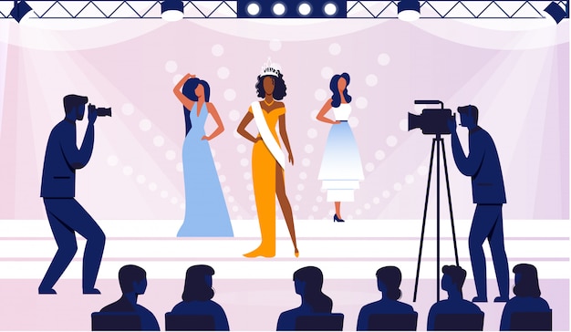 Beauty Contest Final Flat Illustration