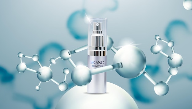 Vector beauty cosmetic product with molecule