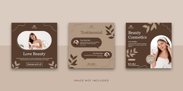 beauty cosmetics social media post template