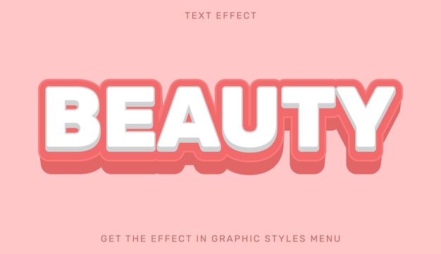 Beauty editable text effect in 3d style Text emblem for advertising branding and business logo