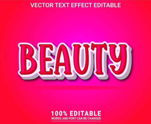 Beauty editable text effect vector