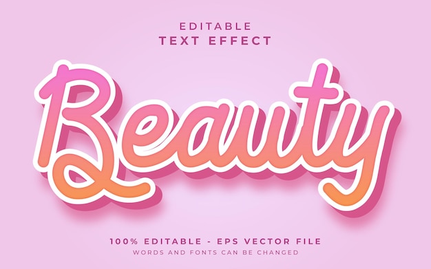 Beauty editable text effect