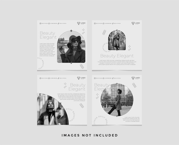 Vector beauty elegant instagram template