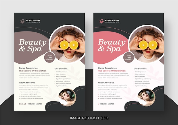 Vector beauty en spa flyer layout, salon beauty spa