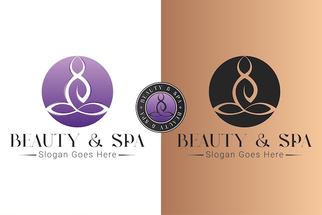 Beauty en Spa Logo Design Yoga Fitness Meditatie Logotype Lotus Spa Logo