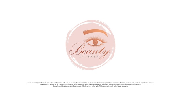 Beauty eyelash extension logo design inspiration with creative modern concept Premium Vector