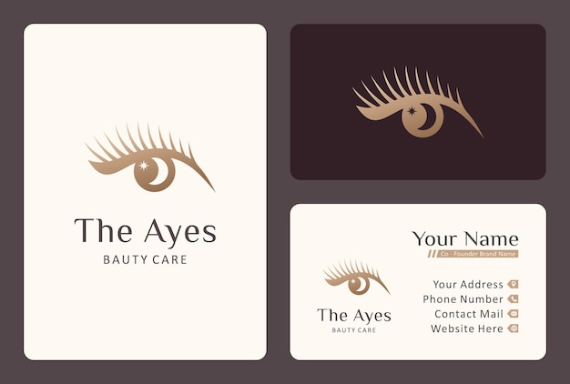 Vettore design del logo degli occhi di bellezza per salone, rifacimento, trucco.
