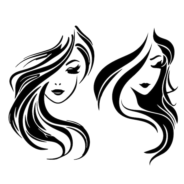 Beauty face abstract logo vector illustration Vector logo design for beauty salon or hair salon or cosmetic design