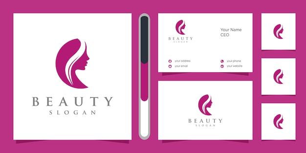 Beauty face logo   and business card