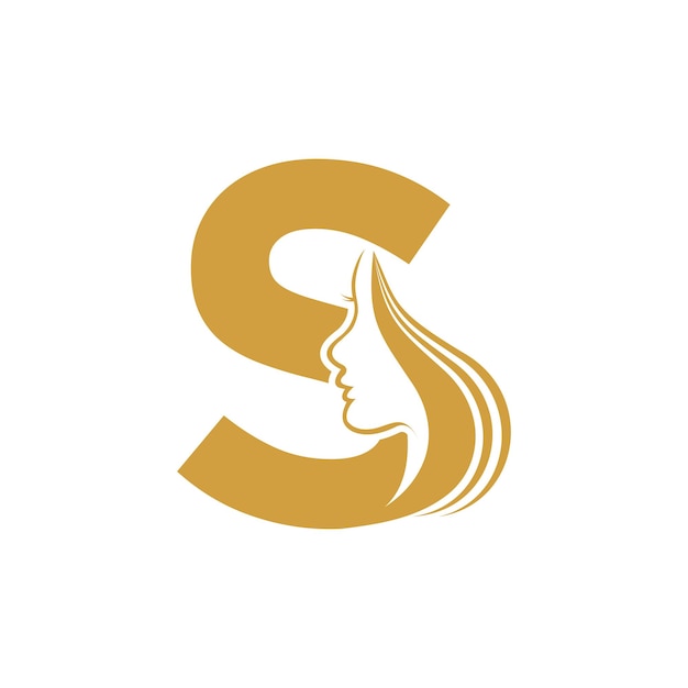 Beauty face logo ontwerp vector met letter concept