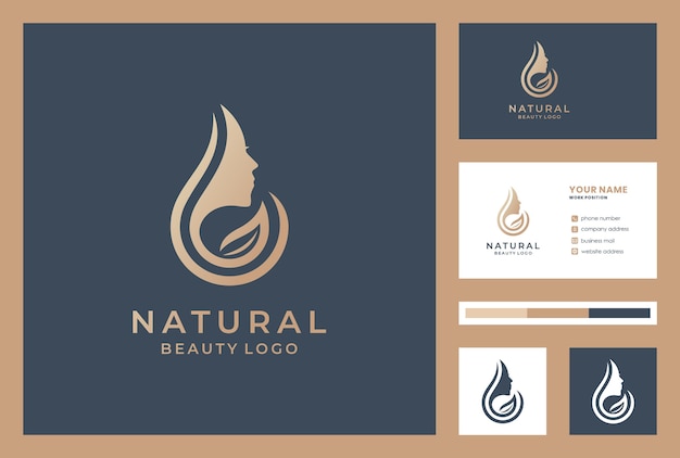 Beauty face logotype with business card template.