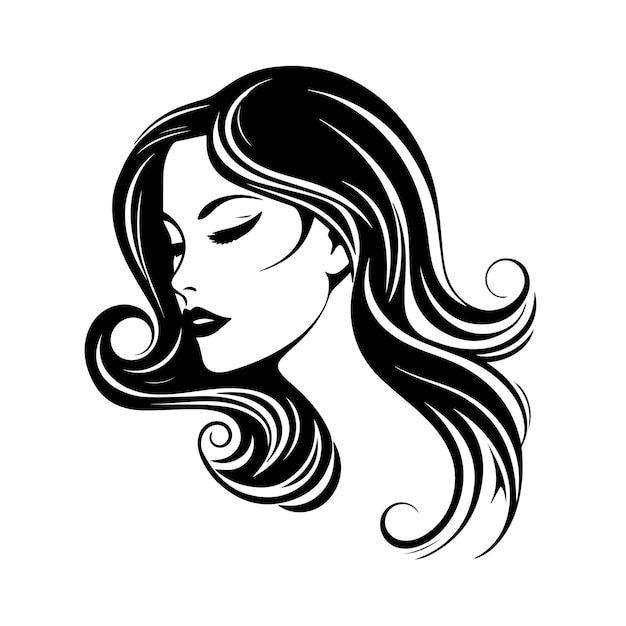 Beauty face vector illustration Vector logo design for beauty salon or hair salon or cosmetic design