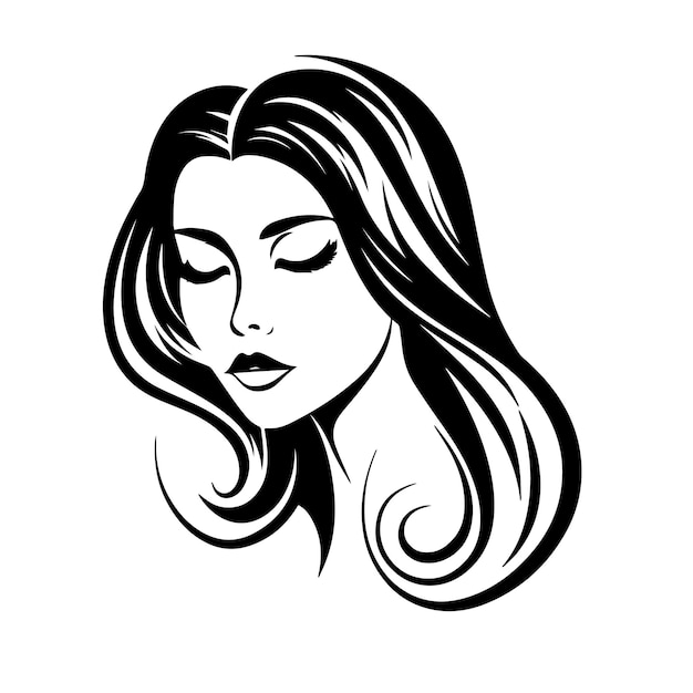 Beauty face vector illustration Vector logo design for beauty salon or hair salon or cosmetic design