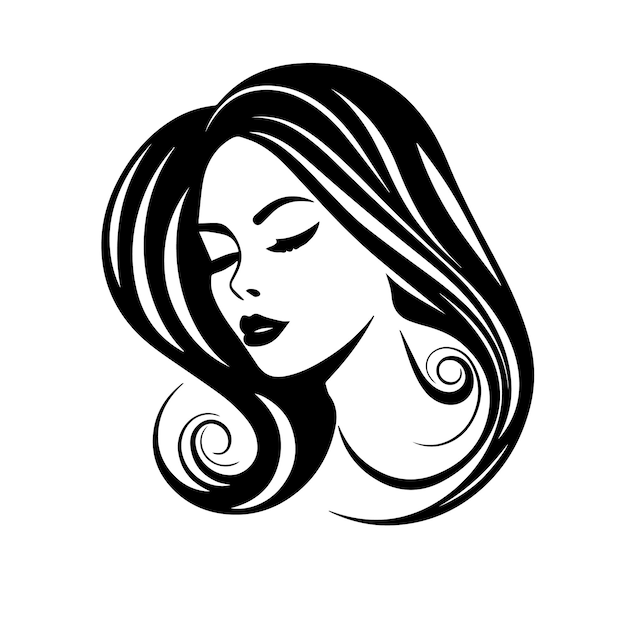 Beauty face vector illustration vector logo design for beauty salon or hair salon or cosmetic design